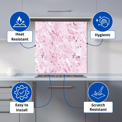 Plush Pink Quartz Effect Kitchen Splashback