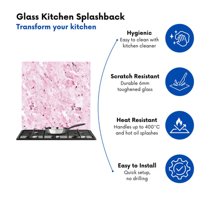 Plush Pink Quartz Effect Kitchen Splashback