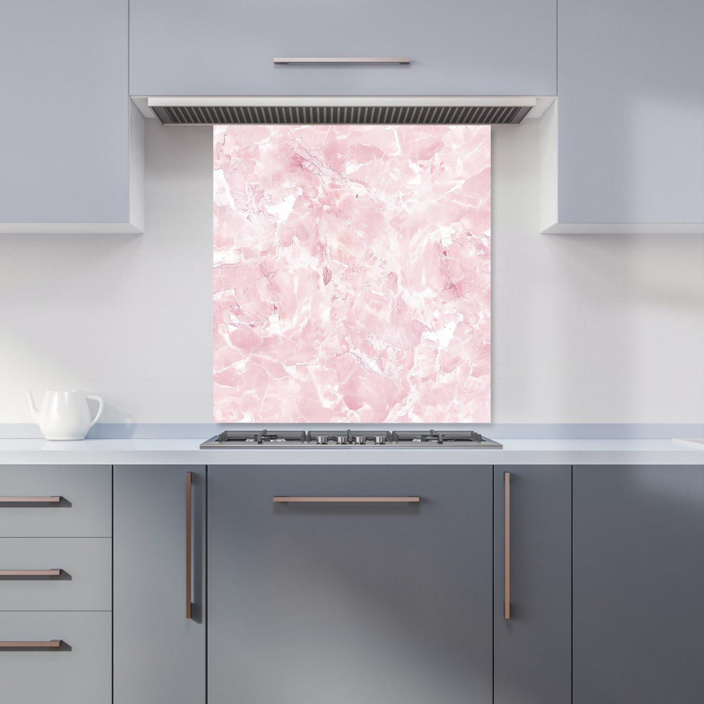 Polished Pink Quartz Effect Kitchen Splashback