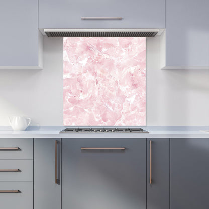 Polished Pink Quartz Effect Kitchen Splashback