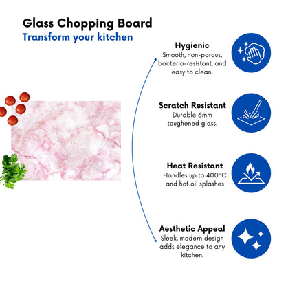 Pink And White Quartz Effect Chopping Board