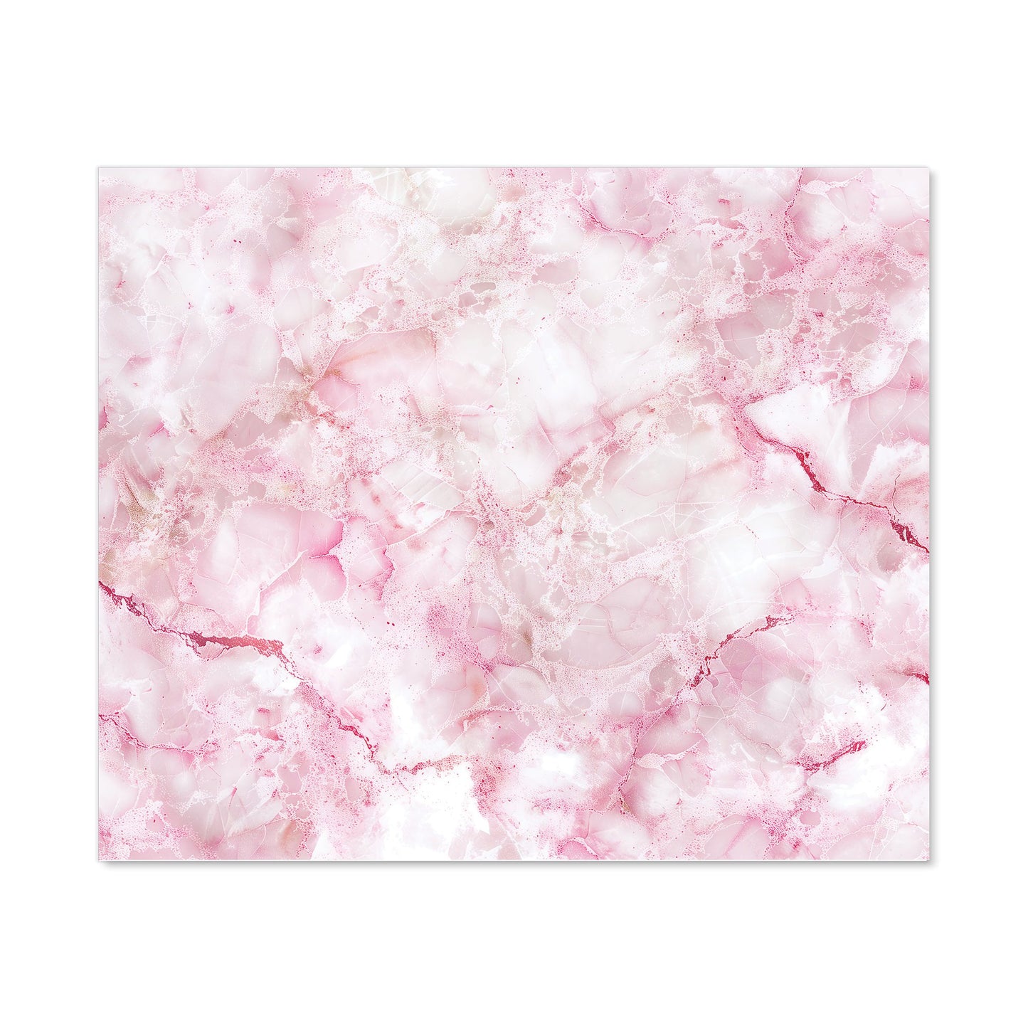 Pink And White Quartz Effect Kitchen Splashback