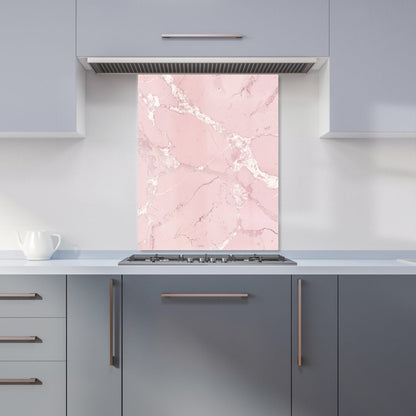 Baby Pink Quartz Effect Kitchen Splashback