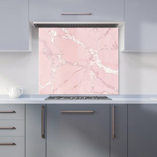 Baby Pink Quartz Effect Kitchen Splashback