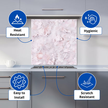 Pale Pink Quartz Effect Kitchen Splashback