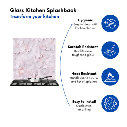 Pale Pink Quartz Effect Kitchen Splashback