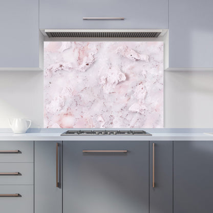 Pale Pink Quartz Effect Kitchen Splashback