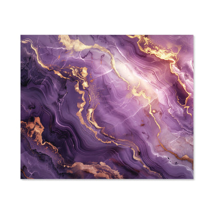 Purple And Gold Marble Effect Kitchen Splashback