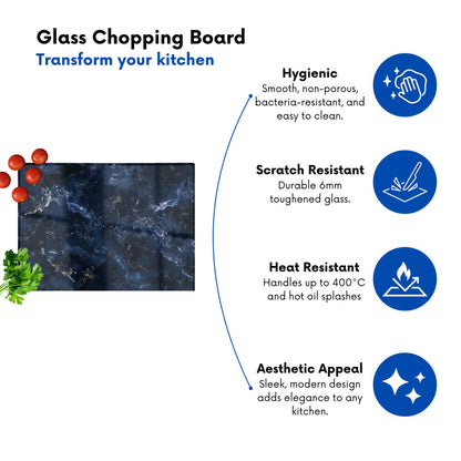 Navy Blue Quartz Effect Chopping Board