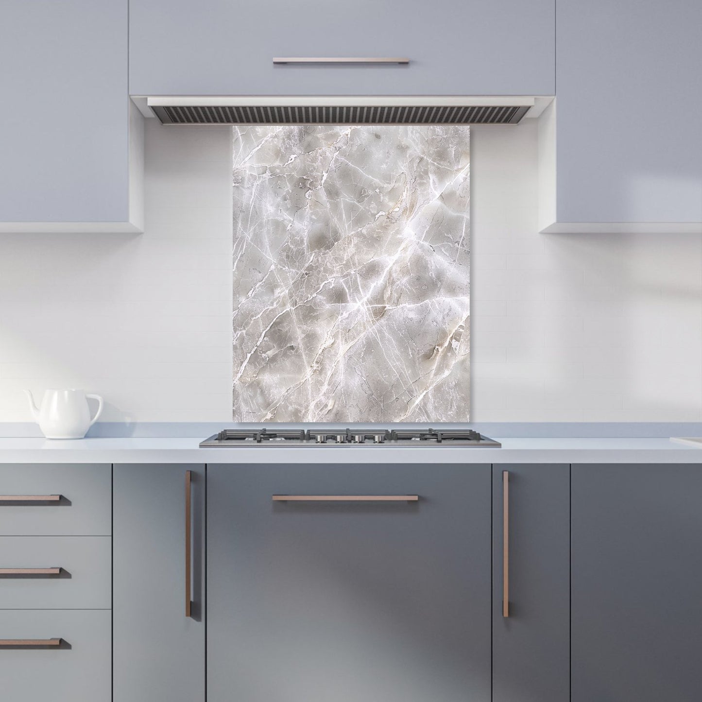 Polished Grey Marble Effect Kitchen Splashback