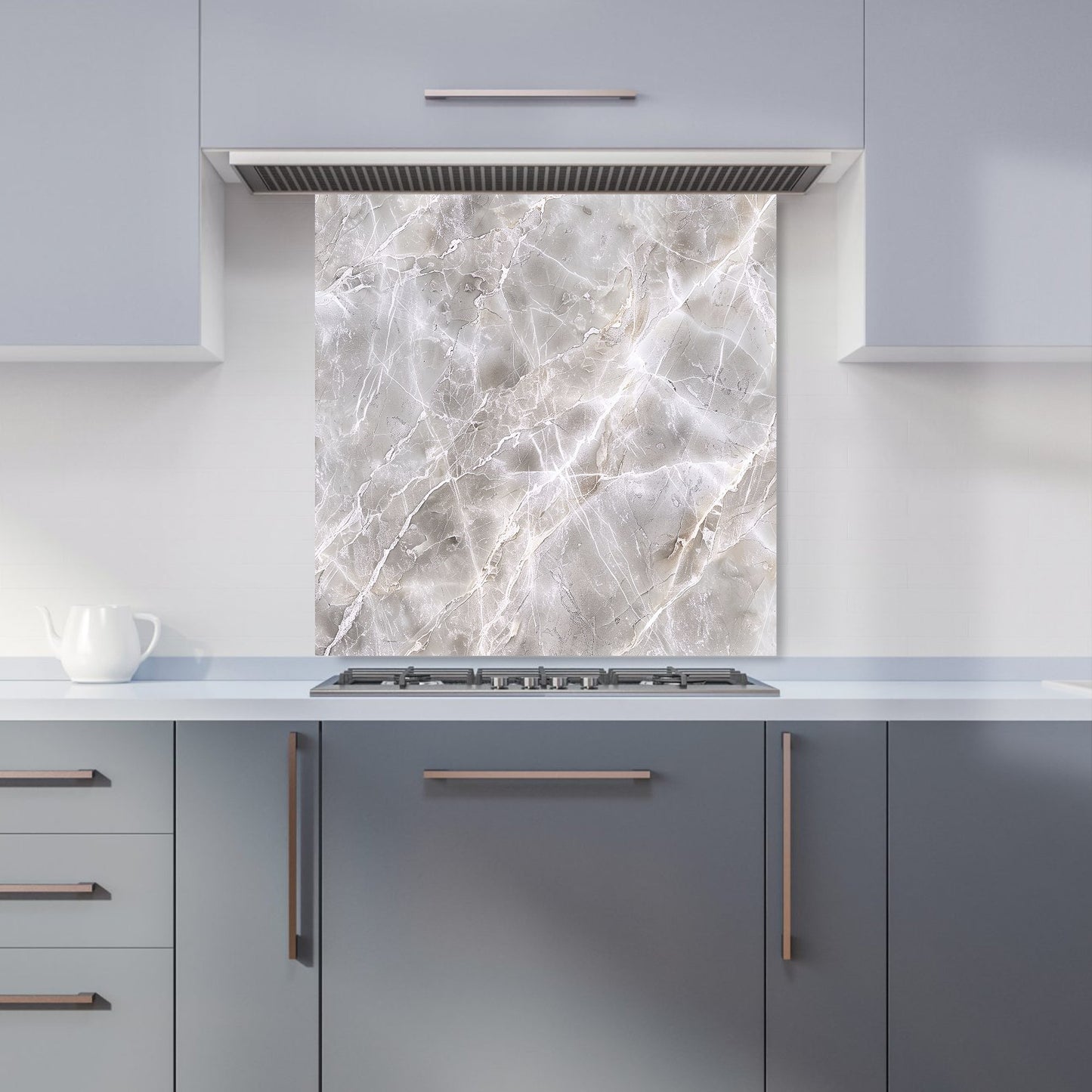Polished Grey Marble Effect Kitchen Splashback