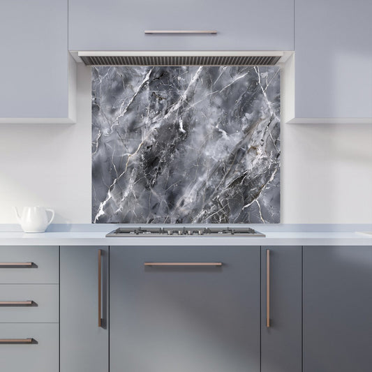 Deep Grey Marble Effect Kitchen Splashback