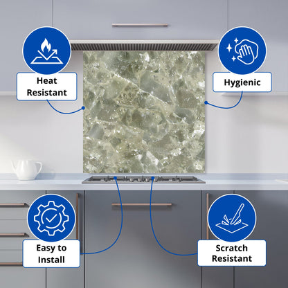 Sage Green Quartz Effect Kitchen Splashback