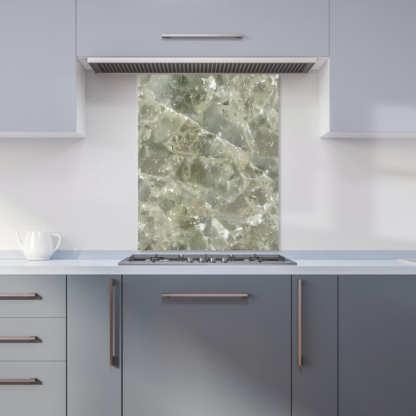 Sage Green Quartz Effect Kitchen Splashback