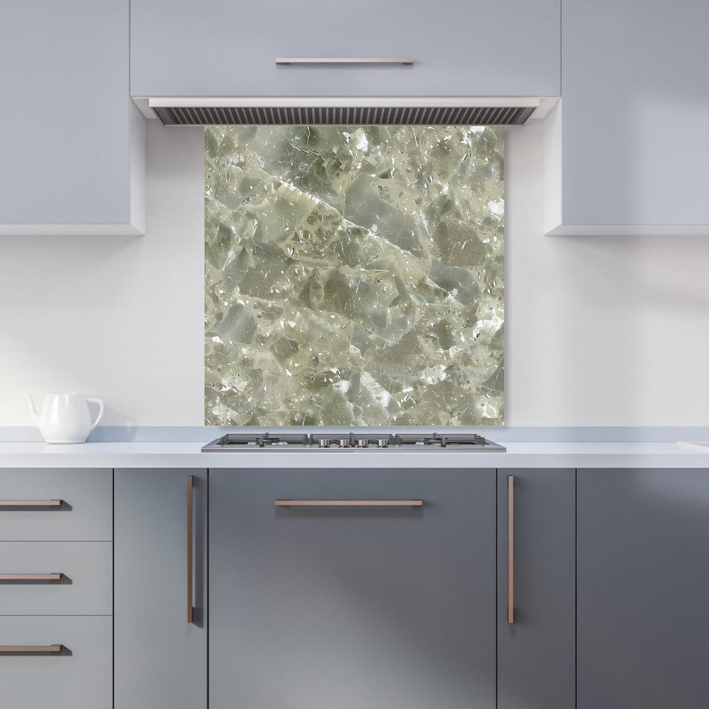 Sage Green Quartz Effect Kitchen Splashback