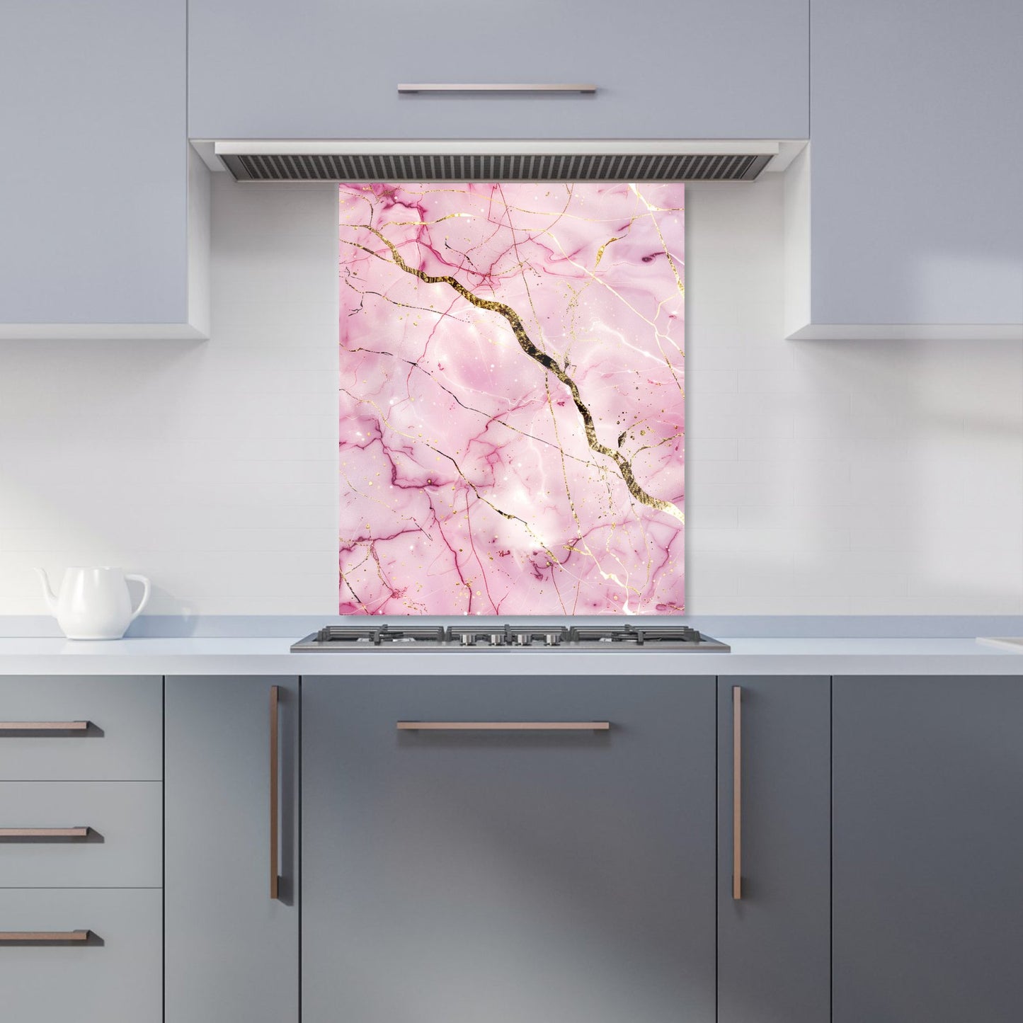 Polished Rose Marble Effect Kitchen Splashback