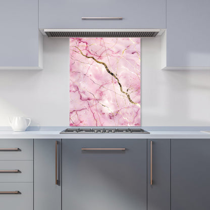 Polished Rose Marble Effect Kitchen Splashback