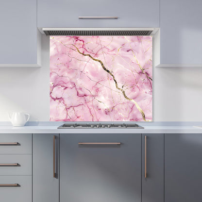Polished Rose Marble Effect Kitchen Splashback