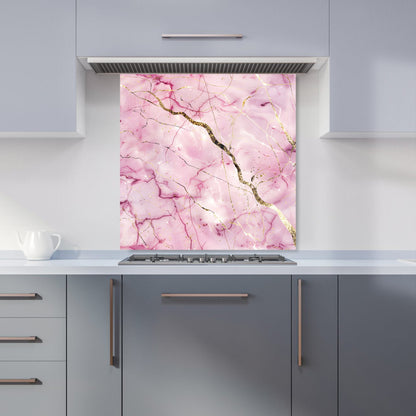 Polished Rose Marble Effect Kitchen Splashback