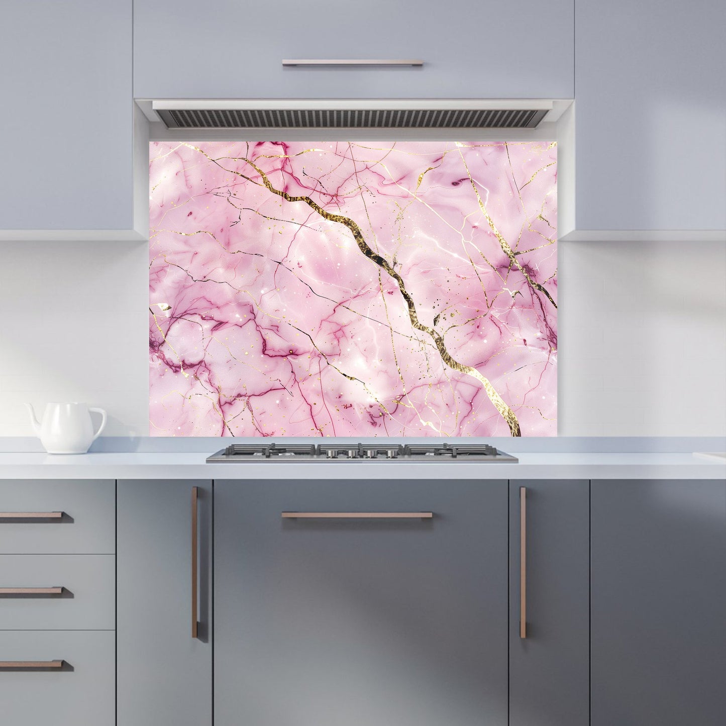 Polished Rose Marble Effect Kitchen Splashback