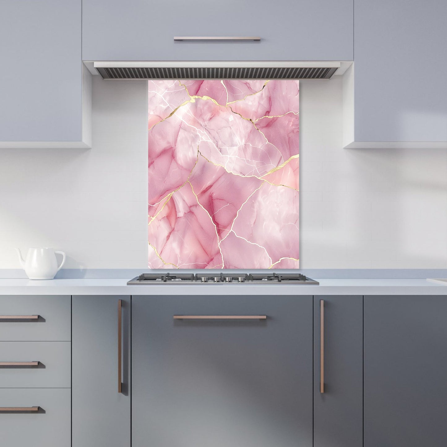 Light Rose Marble Effect Kitchen Splashback
