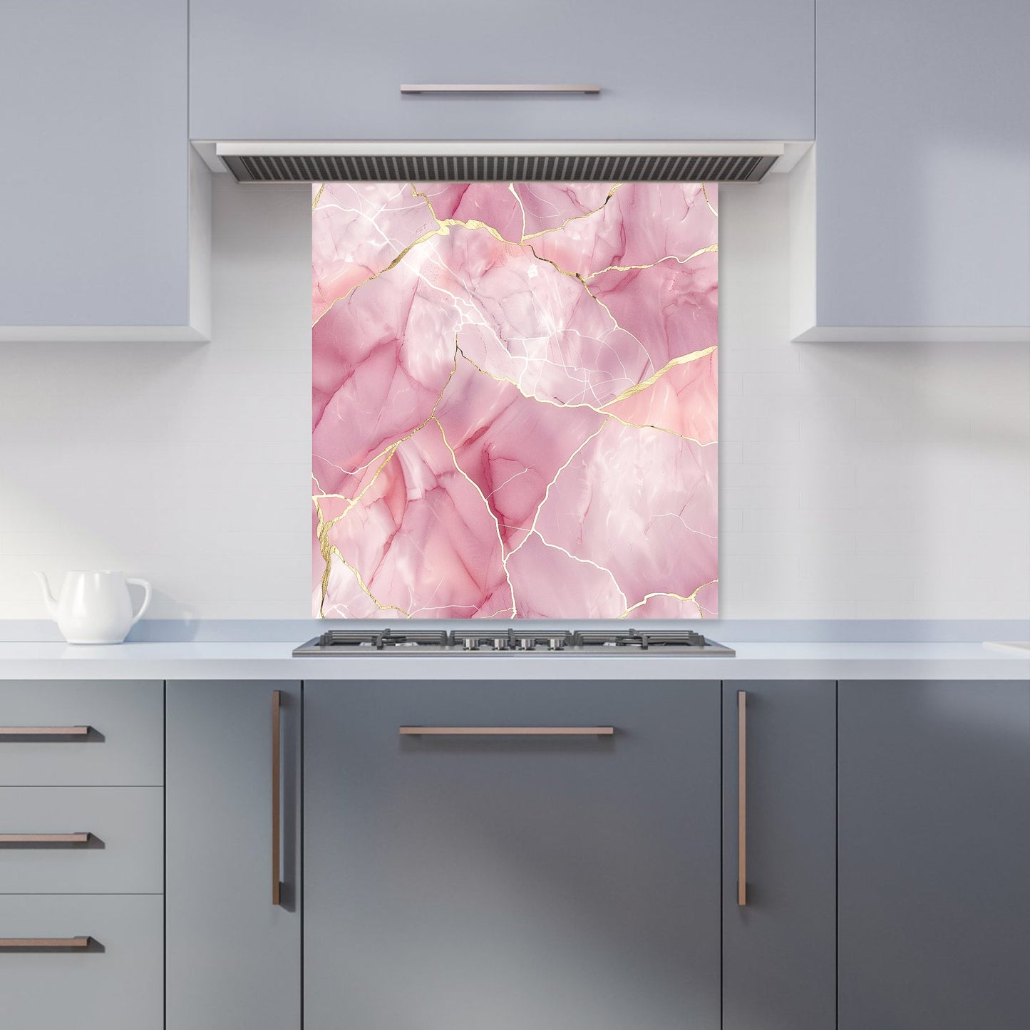 Light Rose Marble Effect Kitchen Splashback