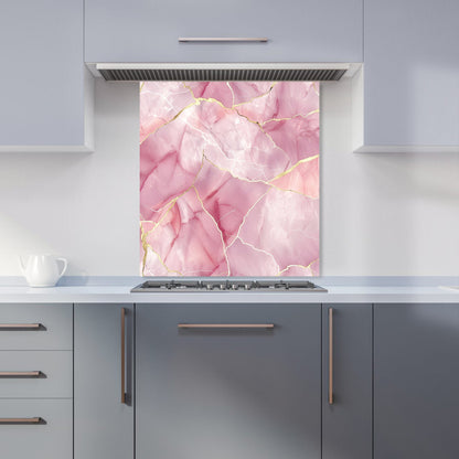 Light Rose Marble Effect Kitchen Splashback