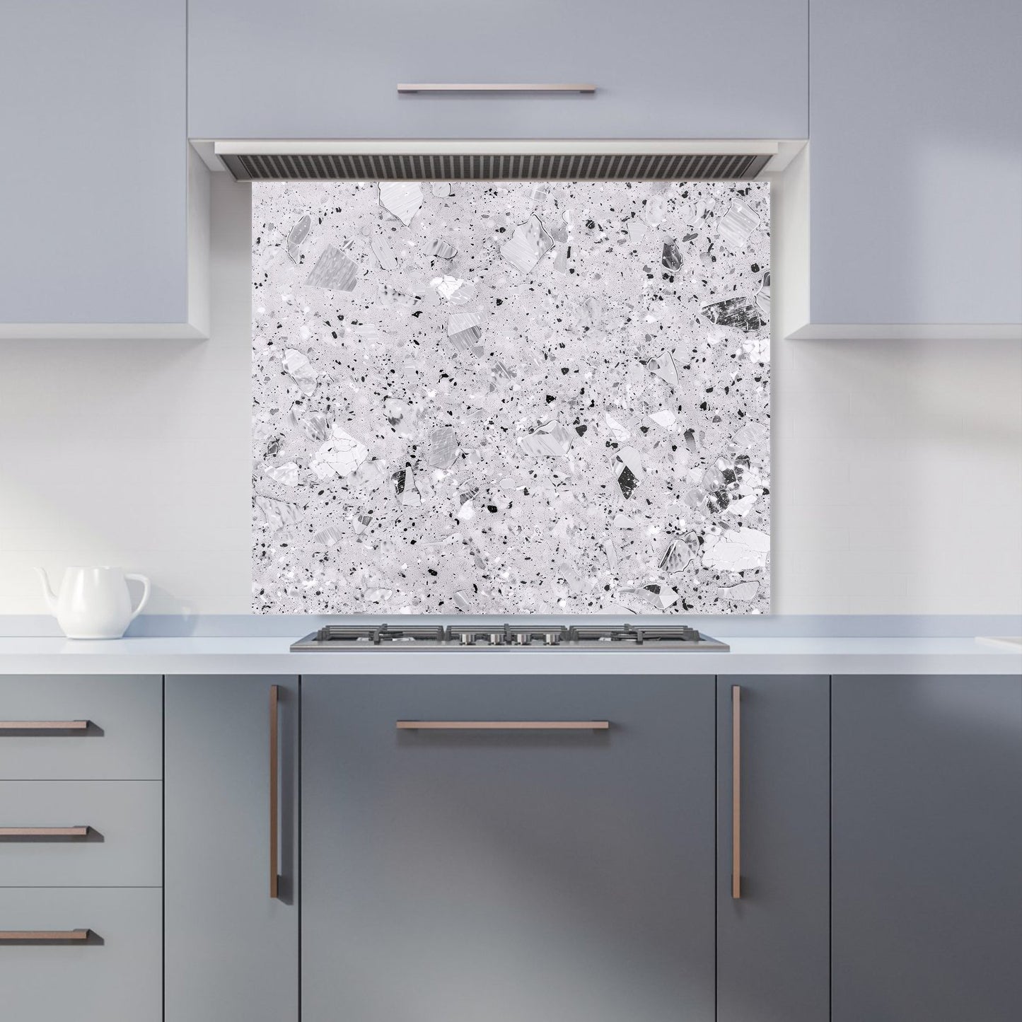 Silver Grey Quartz Effect Kitchen Splashback