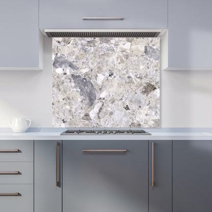 Silver Quartz Effect Kitchen Splashback