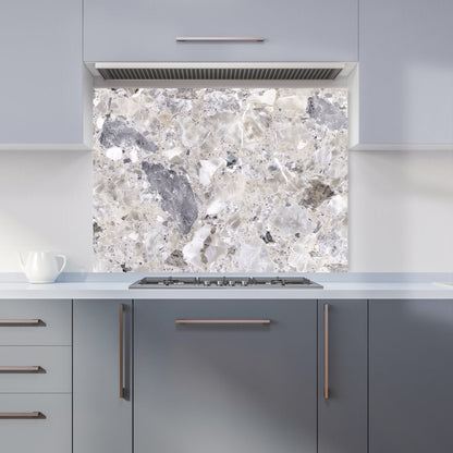 Silver Quartz Effect Kitchen Splashback