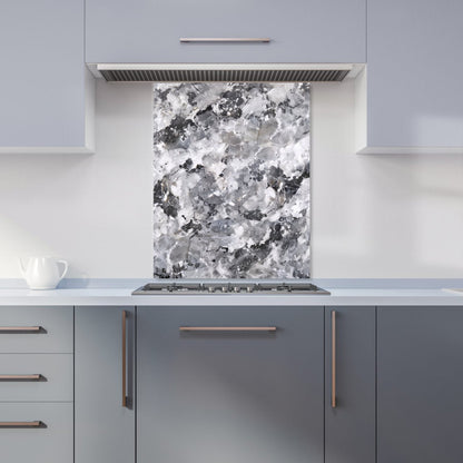 Silver And Black Quartz Effect Kitchen Splashback