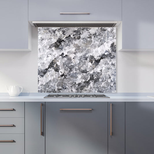 Silver And Black Quartz Effect Kitchen Splashback