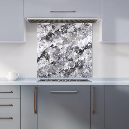 Silver And Black Quartz Effect Kitchen Splashback