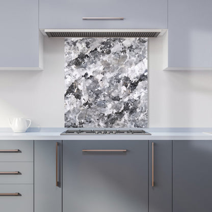 Silver And Black Quartz Effect Kitchen Splashback