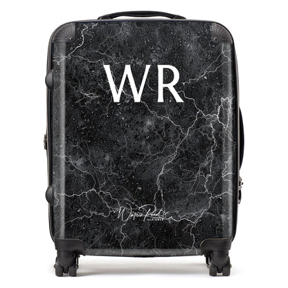 WR01129 Personalised Slate Grey Quartz Effect Initial Suitcase