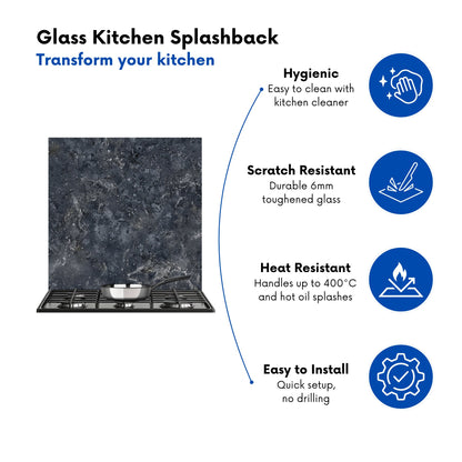Luxury Slate Grey Quartz Effect Kitchen Splashback