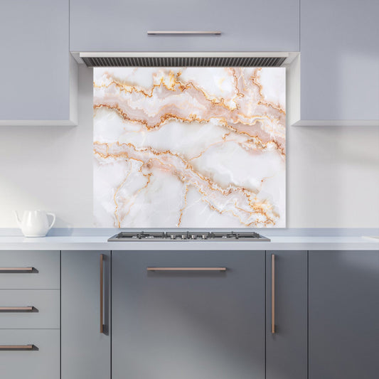 Peach Quartz Effect Kitchen Splashback