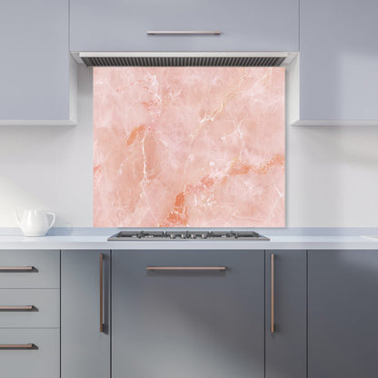 Sweet Peach Quartz Effect Kitchen Splashback