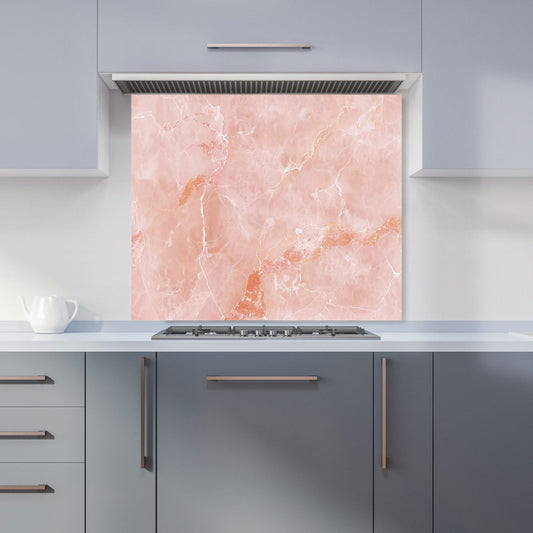 Sweet Peach Quartz Effect Kitchen Splashback