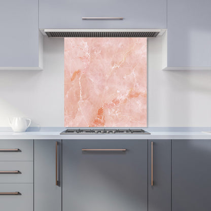 Sweet Peach Quartz Effect Kitchen Splashback