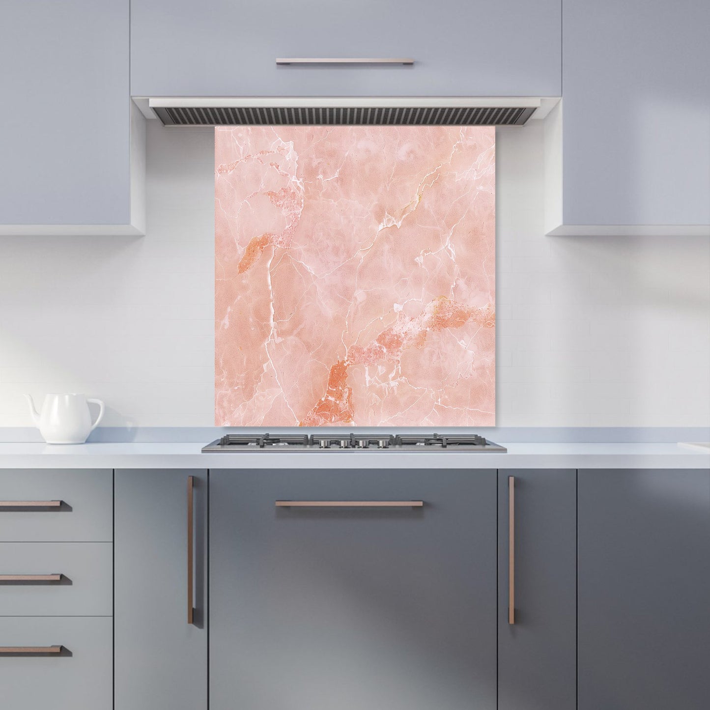 Sweet Peach Quartz Effect Kitchen Splashback
