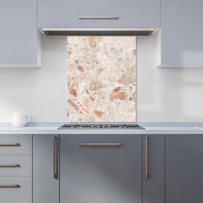 Polished Sweet Peach Quartz Effect Kitchen Splashback