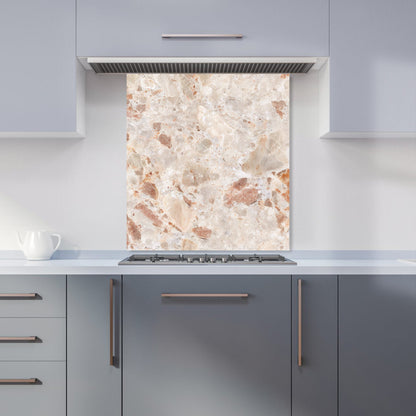 Polished Sweet Peach Quartz Effect Kitchen Splashback