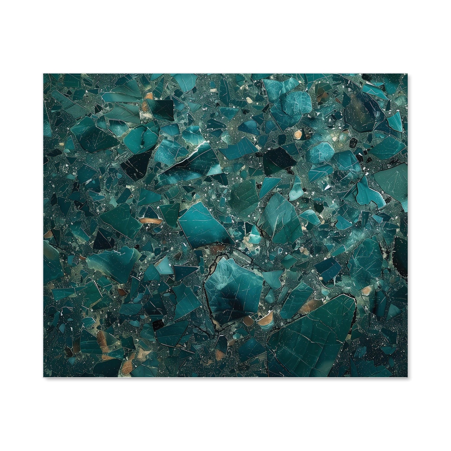 Teal Quartz Effect Kitchen Splashback