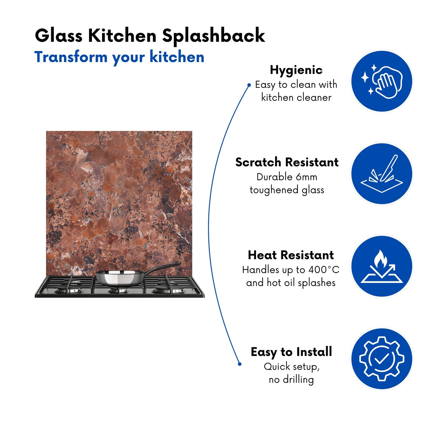 Terracotta Quartz Effect Kitchen Splashback
