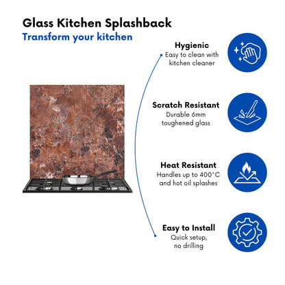 Terracotta Quartz Effect Kitchen Splashback
