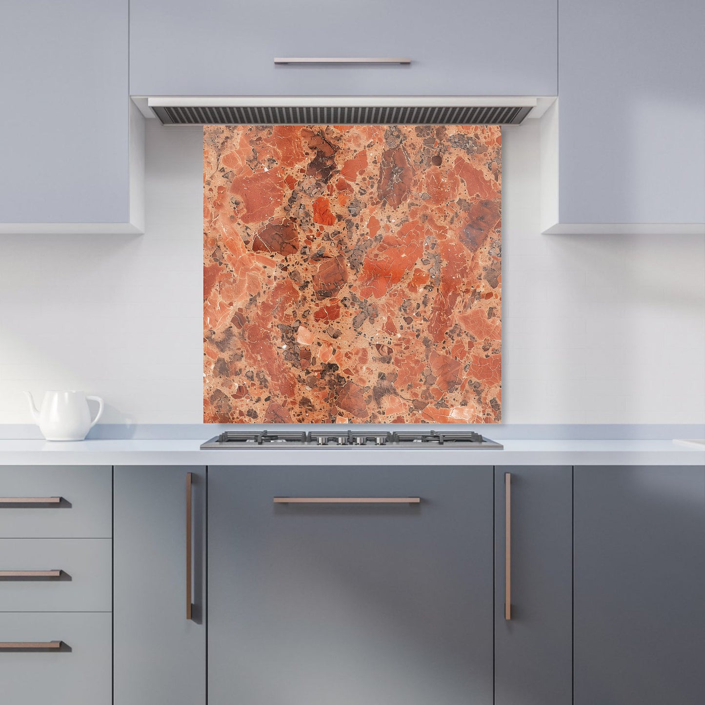 Authentic Terracotta Quartz Effect Kitchen Splashback