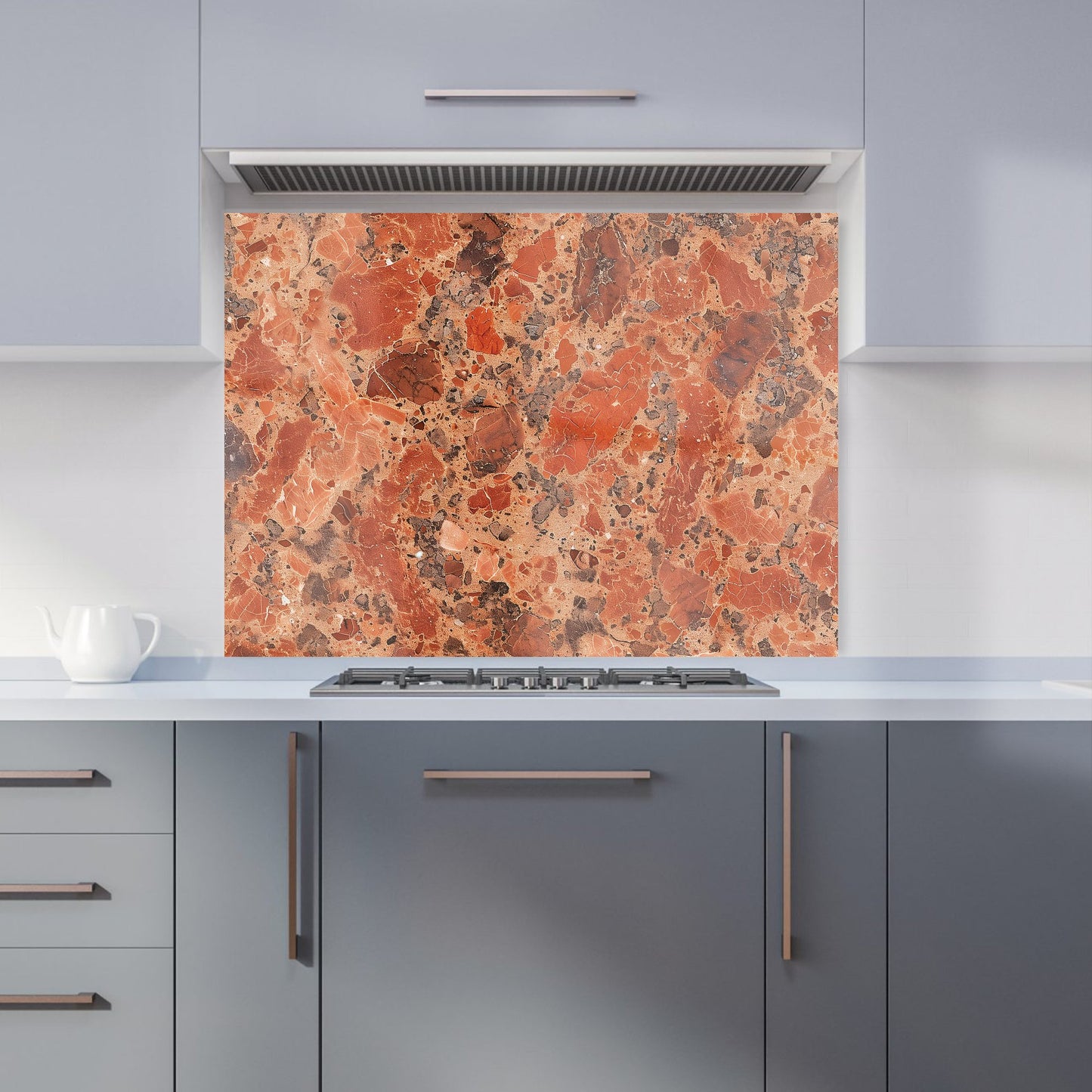 Authentic Terracotta Quartz Effect Kitchen Splashback