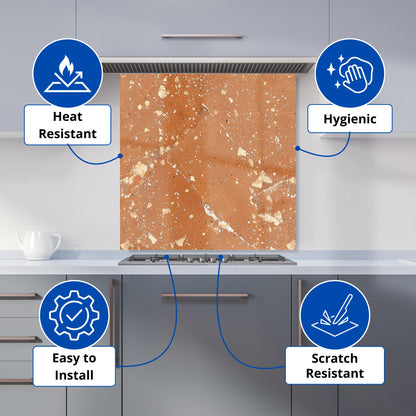 Pale Terracotta Quartz Effect Kitchen Splashback
