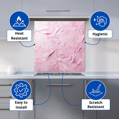 Baby Pink Textured Effect Kitchen Splashback